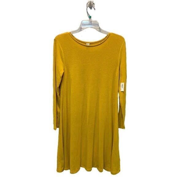 NWT Old navy plus knit Long sleeve swing mustard dress size xs petite - Picture 3 of 15